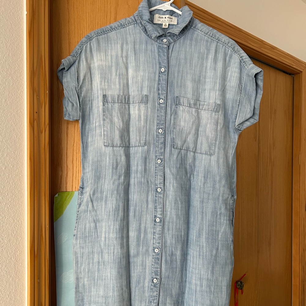 Cloth & Stone by Anthropology denim dress, size small 100% tencel